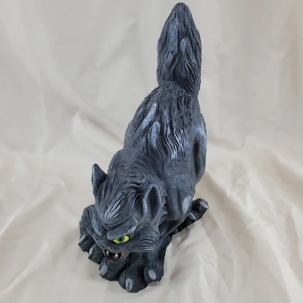 Halloween Monster Screeching Black Cat Foam Scary Spooky Decor Vtg 10 Inch